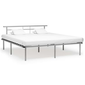 Bed Frame Grey Metal 180x200 cm