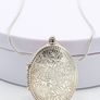 925 Vintage Sterling Silver Floral Engraved Photo Locket Necklace Image 6