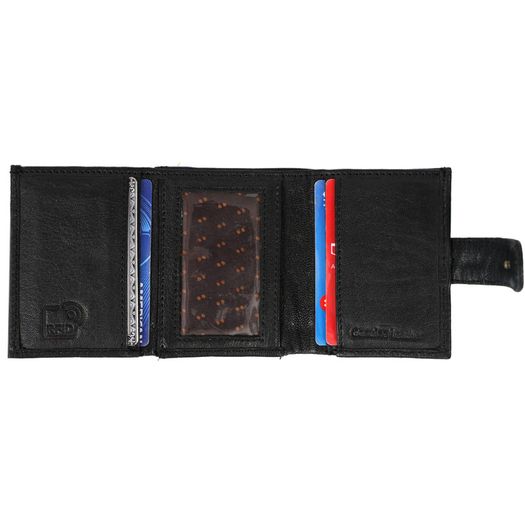 Premium Genuine Leather Wallet RFID Blocking Trifold Popup Card Holder with Coin Pocket