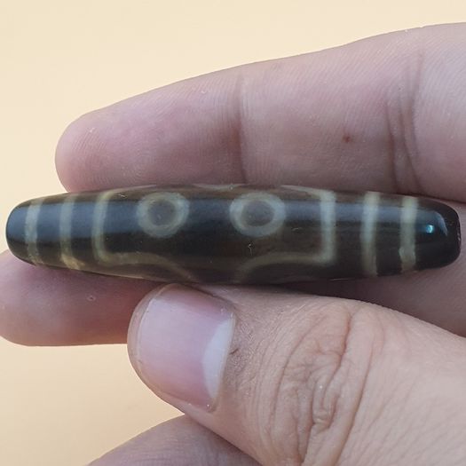 Vintage Himalayan Tibetan 7 Eyes Agate Dzi Bead Amulet