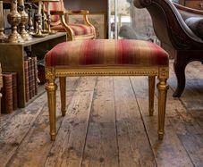 Gilt gold old carved wood stool.