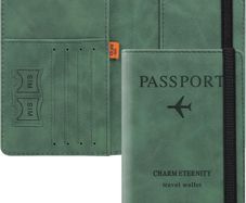 NEW SALE | Passport Holder Cover Travel Wallet Organiser, Passport Case with RFID Blocking, PU Leather Travel Document Holder for Men&Women Travel Accessories
