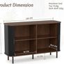 Sideboard Cabinet, Buffet Storage Cabinet, Kitchen Cupboard with Tambour Sliding Door, Storage Unit for Living Room Home Dinning Room Modern,Black Image 2