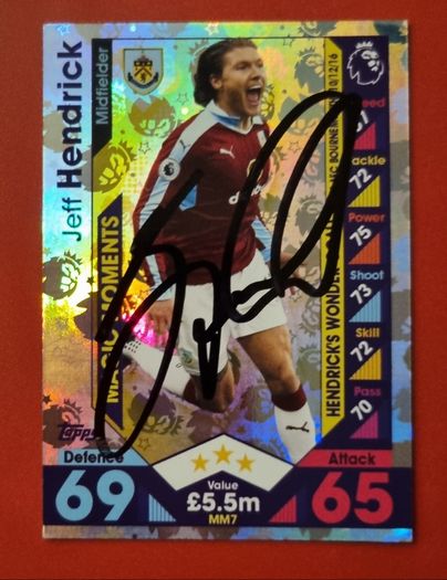 Signed Match Attax collector cards
