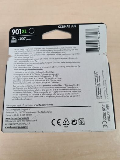 2 X Hp 901xl Black Printer Ink Cartridge Brand New Sealed