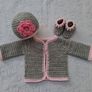 Handmade baby cardigan and dress sets  0-3 months Image 4
