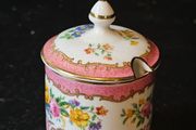 Crown Staffordshire "Lyric Tunis" Pink Mustard  Pot