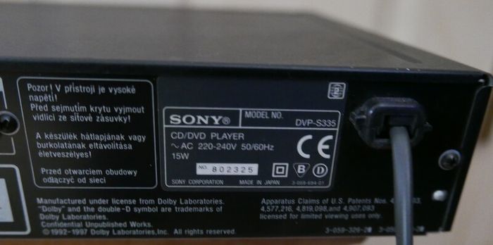Sony DVP-S335 DVD CD DVD Video CD Player With Remote, works well.
