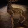 Vintage Mid Century Solid Brass Spotted Deer Pair Figurines Image 3