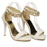 heels with chain black white or beige size 5 6 7 8 Image 5