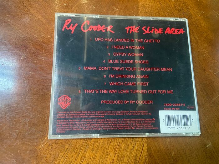 Ry Cooder The Slide Area CD