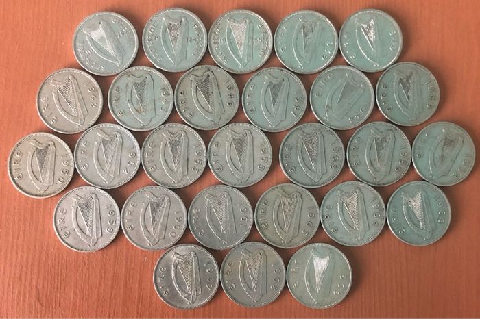 Full set of irish sixpences