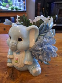 Vintage baby elephant planter