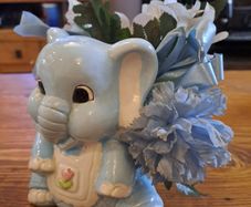 Vintage baby elephant planter
