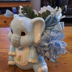 Vintage baby elephant planter