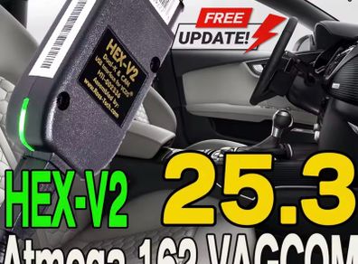 Newest Vagcom 25.3 Vag Com 25.3 Vcds Hexv2 Hex Can Interface For Vw Audi Skoda Seat Vag 25.3 Atmega162