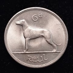 Ireland - 1968 - 6 Pence - Wolfhound - KM.13a - UNC - [681]
