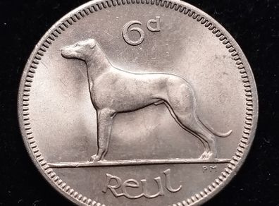 Ireland - 1968 - 6 Pence - Wolfhound - KM.13a - UNC - [681]