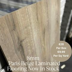 New 8mm  Paris Beige Laminated Click Flooring