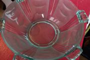 Czech Glass Vintage Fruit Bowl Green