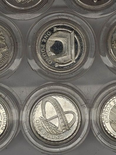 Great Britain Silver Proof 1984 1999 2007 2005 2004 2006 2003 1999 2002 1 Pound Silver Coins in Original Capsules