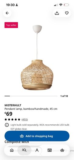 Bamboo light fitting