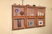 LED wall shelving unit - recycled and hand build