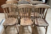 6 x Sturdy Wooden Kitchen Dining Chairs - Can Deliver