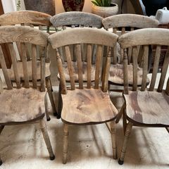 6 x Sturdy Wooden Kitchen Dining Chairs - Can Deliver