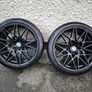 R19 5x120 BMW Style 666M staggered alloy wheels with good tyres + TPMS Image 2