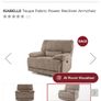 Taupe Fabric Power Recliner Armchair Image 5