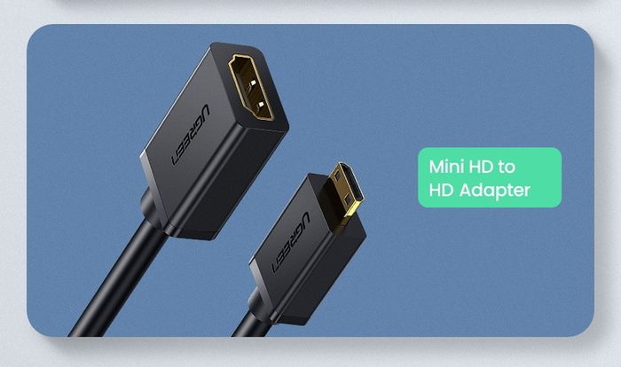 Ugreen Mini HDMI (Male) to HDMI (Female) 3D/UHD 4K@60Hz Bi-Directional Cable Adapter (Gold-Plated) (Brand New/Warranty)