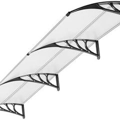 Front Door Canopy Outdoor Awning, 300x100cm, Transparent