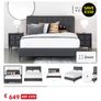 Kingsize vegan leather bed & bedside lockers Image 4