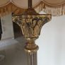 Vintage 70's Brass Corinthian Column Standard Lamp with Large Shade. Image 7