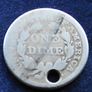 1857 USA silver dime seated liberty Image 2