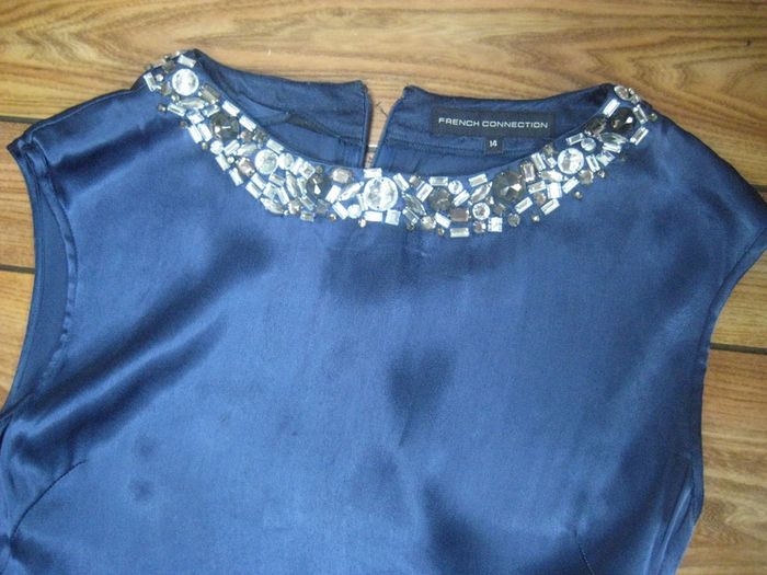 French Connection Blue dress with diamente collar