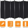 6 Panel Large Folding Room Divider, 10FT Wide Portable Room Partition Wall Dividers, Indoor Outdoor Tall Privacy Screen for Bedroom Dining Room Office Restaurant Hospital, 120"x68", Black Image 6