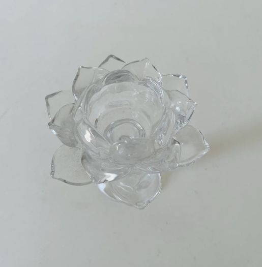 Glass Lotus Flower Pedestal Tealight