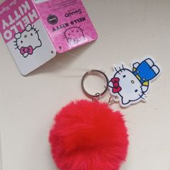 Hello Kitty pom pom keyring