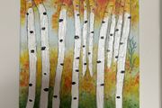 Birch trees painting