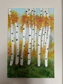 Birch trees painting