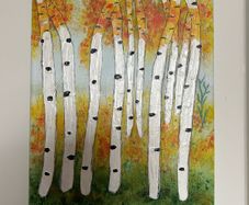 Birch trees painting