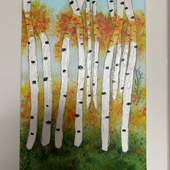 Birch trees painting