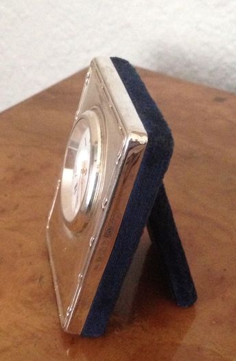Small sterling silver clock