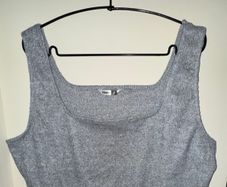 Pep&Co Grey Ribbed Cropped Tank Top