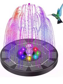Solar Fountain Pump 3.5W LED Solar Powered Water Feature and Round Shape Solar Water Pump with 6 Nozzles for Bird Bath, Garden, Pond, Fish Tank (FREE POSTAGE)