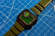 New Casio Royale AE1200 Mod - Custom Fallout Pip-Boy Theme - Black/ Green Strap