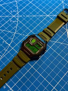 New Casio Royale AE1200 Mod - Custom Fallout Pip-Boy Theme - Black/ Green Strap