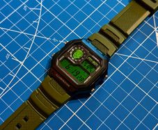 New Casio Royale AE1200 Mod - Custom Fallout Pip-Boy Theme - Black/ Green Strap